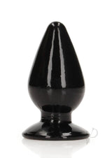 RealRock Crystal Clear 3.5 Inch Anal Plug Black - transparent black anal plug with tapered design for comfortable exploration.