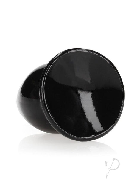 RealRock Crystal Clear 3.5 Inch Anal Plug Black with a glossy black finish for comfortable backdoor exploration.