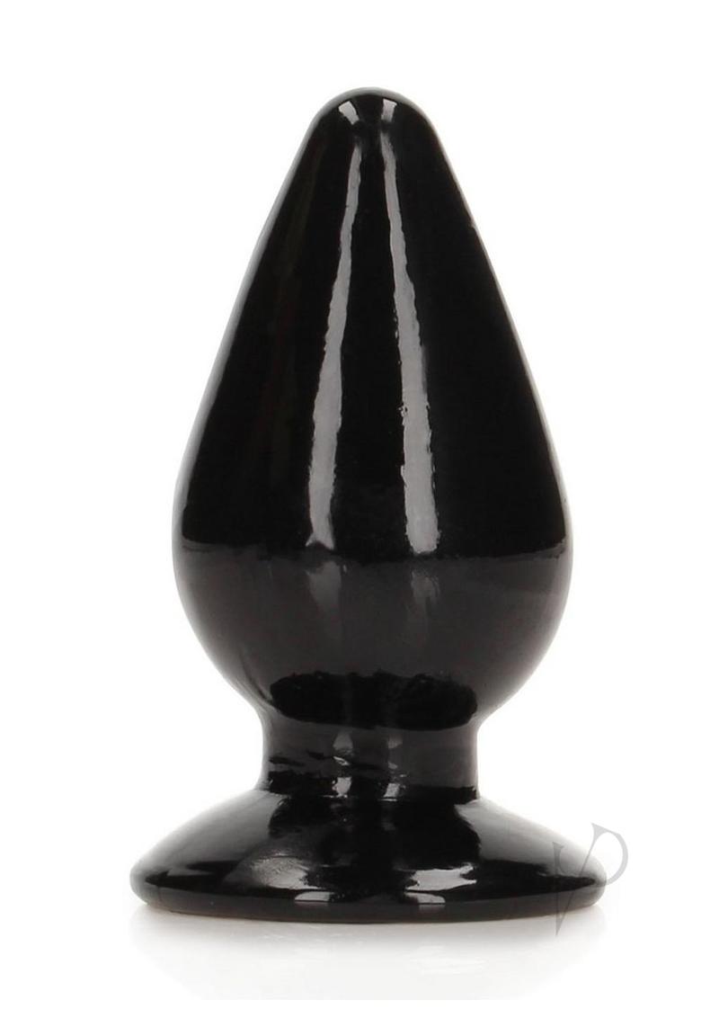 RealRock Crystal Clear 4.5 Inch Anal Plug Black - sleek design for comfortable backdoor play
