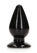 RealRock Crystal Clear 4.5 Inch Anal Plug Black - sleek design for comfortable backdoor play