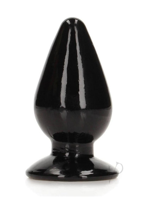 RealRock Crystal Clear 4.5 Inch Anal Plug Black - sleek design for comfortable backdoor play