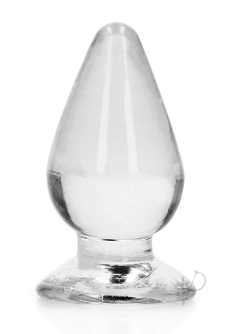 RealRock Crystal Clear Anal Plus 4.5in Clear, a transparent and tapered anal plug for easy insertion.