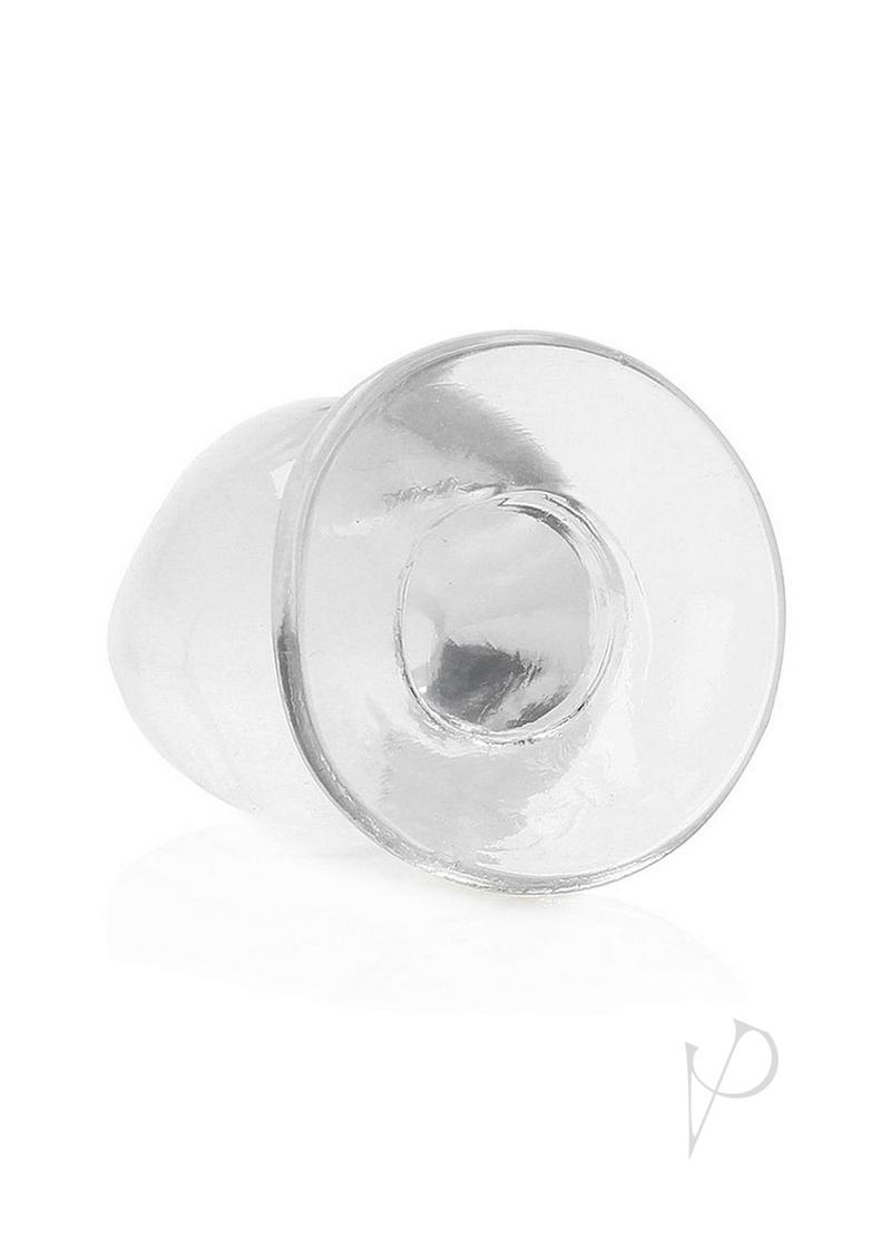 RealRock Crystal Clear Anal Plus 4.5in Clear, see-through anal plug with tapered tip for comfortable exploration.