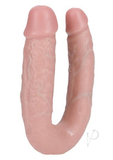 RealRock U Shaped Dual Penetration 5 Inch Dildo Vanilla, designed for dual pleasure with a realistic finish.