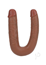 RealRock Realistic U Shaped Double Dildo 9 Inch Caramel designed for deep stimulation and pleasure.