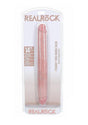 RealRock Realistic Thick Double Ended Dong 14 Inch Vanilla in packaging, showcasing lifelike design and dual-ended use.