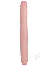 RealRock Realistic Thick Double Ended Dong 14 Inch Vanilla in soft vanilla color, dual-ended for versatile pleasure.