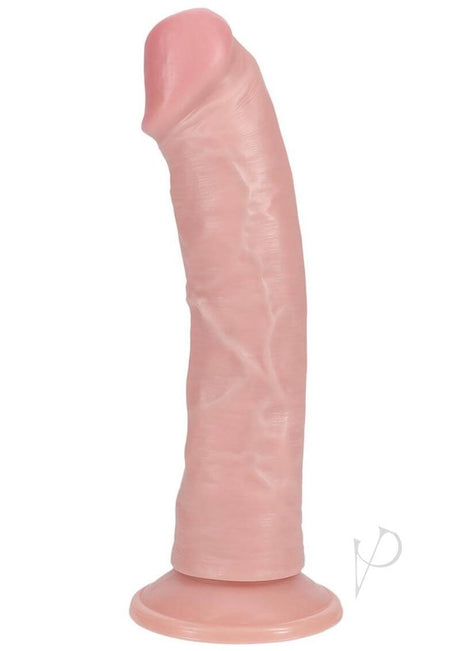 RealRock Vibrating and Rotating Cock Curved 8 inch Vanilla realistic vibrator with lifelike texture and curve.
