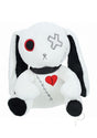 S-Line Rabbit Cross Eye Small White plush toy with stitched heart and cross eye, perfect for gag gifts and parties.