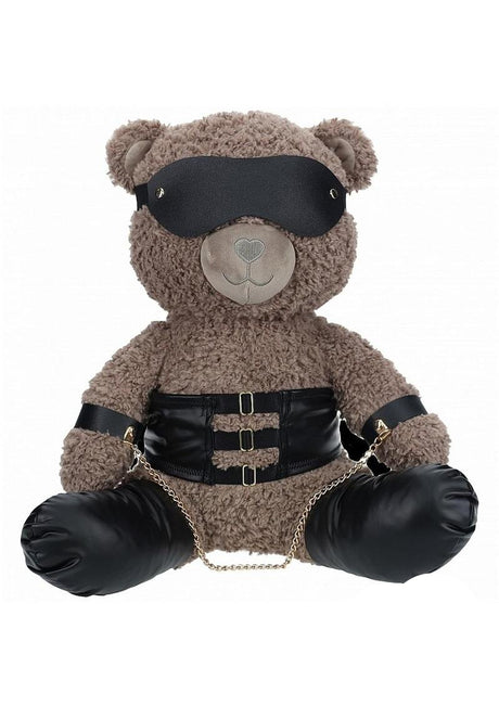S-Line Bear Bondage Fuzzy Large Brown plush teddy bear with bondage accessories, perfect for playful restraint in the bedroom.