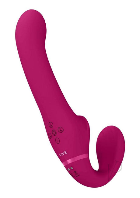 Vive AI Silicone Dual Motor Strapless Strap-On Pink, a G-spot toy designed for pleasure and connection.