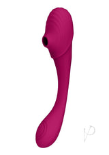 Vive MIRAI Dual Motor Bendable Air Wave Vibrator Pink side view showing sleek design and stimulating features.