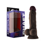 Shaft Model A: 7.5 inch Dual Density Silicone Dildo with Balls Mahogany