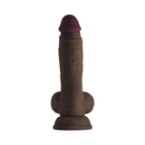 Shaft Model A: 7.5 inch Dual Density Silicone Dildo with Balls Mahogany