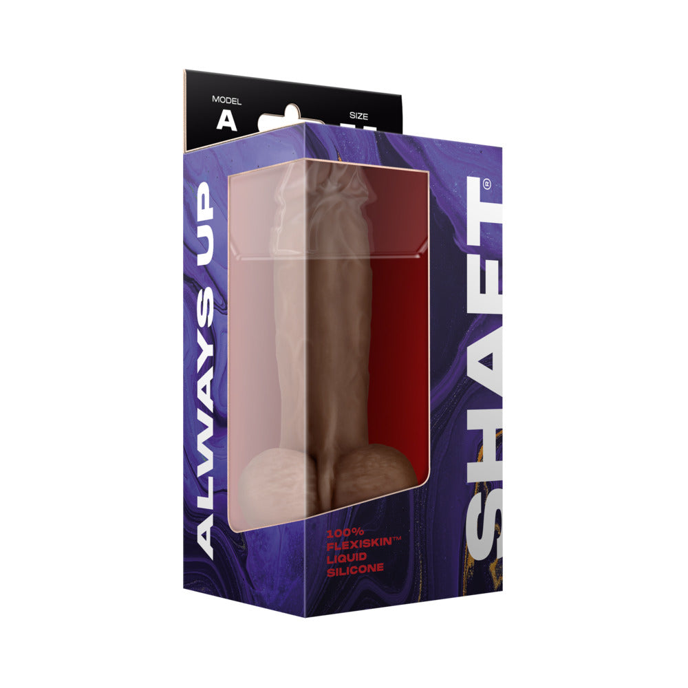 Shaft Model A: 7.5 inch Dual Density Silicone Dildo with Balls Oak