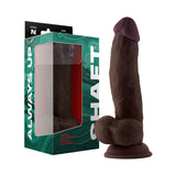 Shaft Model N: 8.5 inch Dual Density Silicone Dildo with Balls Mahogany