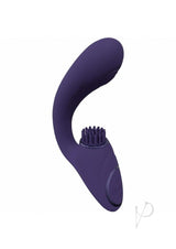 Vive GEN Silicone Triple Motor G-Spot Vibrator Purple on a white background showcasing its unique design and soft-bristle tip.