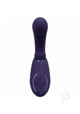 Vive GEN Silicone Triple Motor G-Spot Vibrator Purple top view showcasing features and controls.