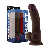 Shaft Model C: 8.5 inches Dual Density Silicone Dildo with Balls Mahogany