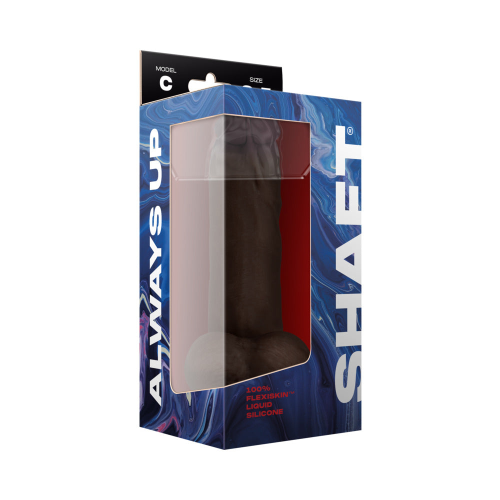Shaft Model C: 8.5 inches Dual Density Silicone Dildo with Balls Mahogany