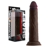Shaft Model J: 8.5 inch Dual Density Silicone Dildo Mahogany