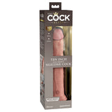 King Cock Elite 10 inches Dual Density Silicone Cock Realistic Dildo With Suction Cup Beige