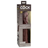King Cock Elite 11 inches Dual Density Silicone Cock Realistic Dildo With Suction Cup Brown