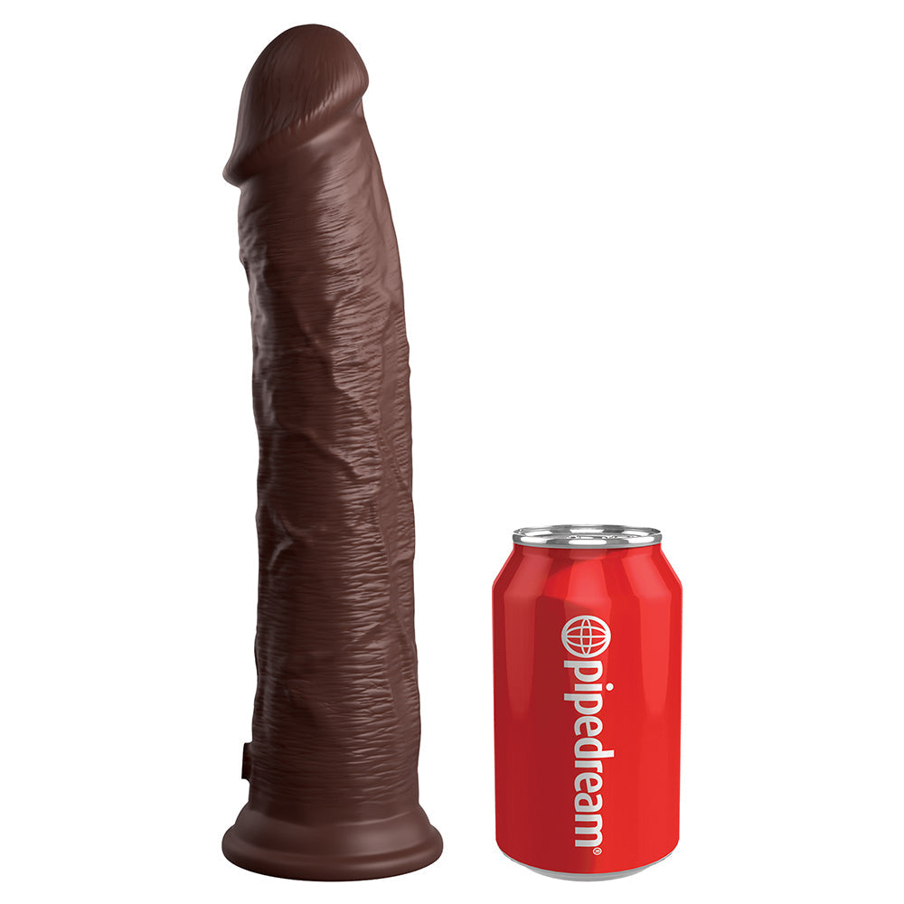 King Cock Elite 11 inches Dual Density Silicone Cock Realistic Dildo With Suction Cup Brown