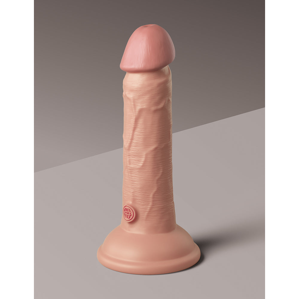 King Cock Elite 6 inches Vibrating Realistic Dildo With Suction Cup Beige