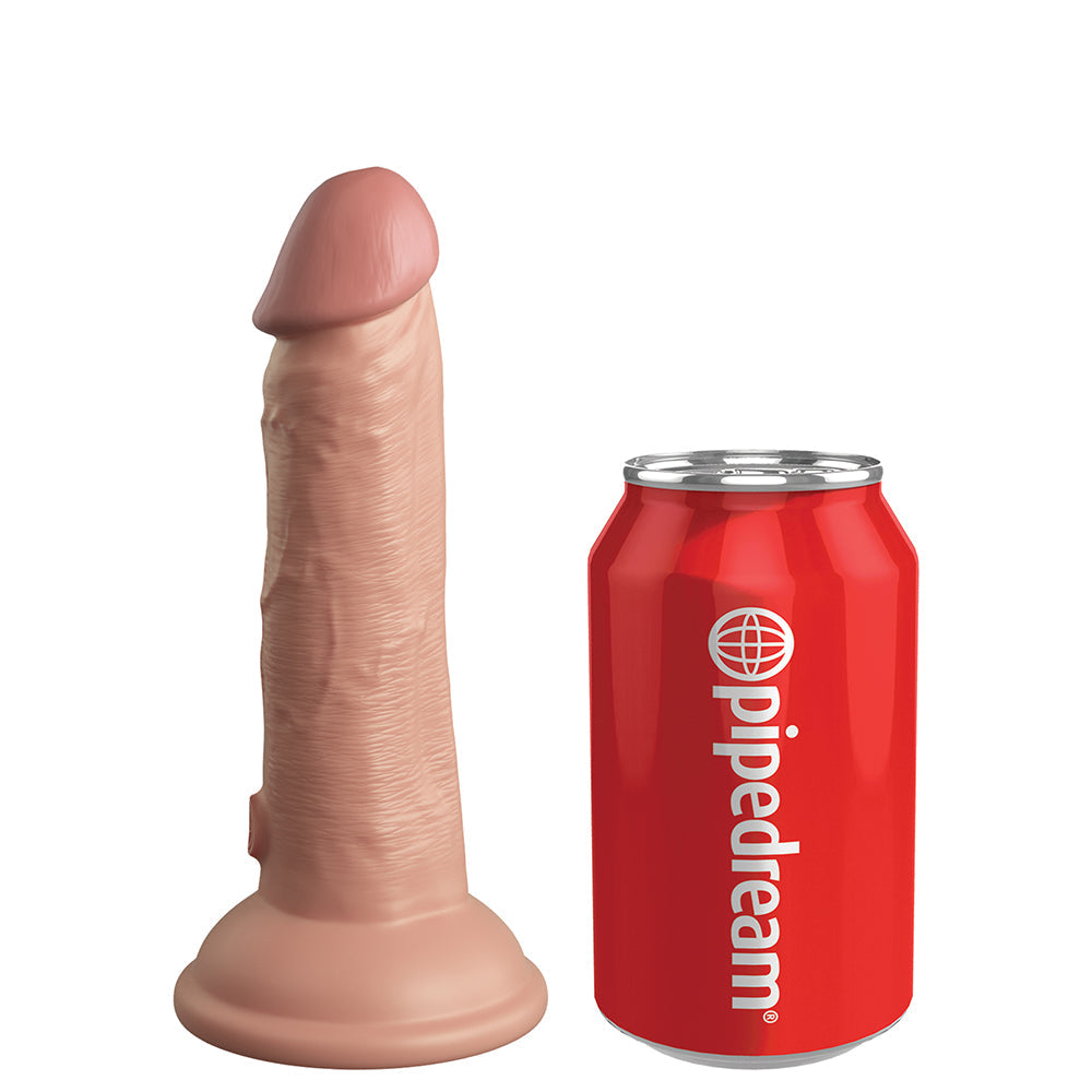 King Cock Elite 6 inches Vibrating Realistic Dildo With Suction Cup Beige