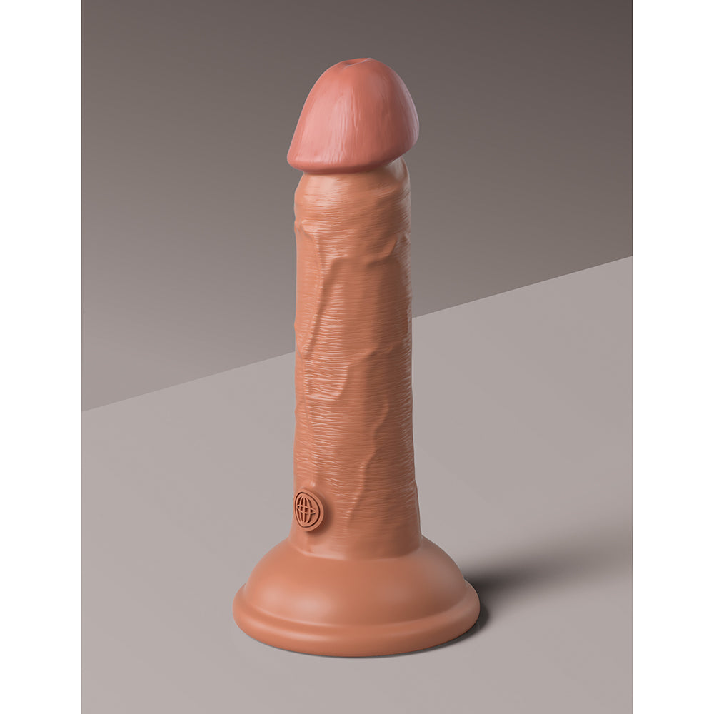 King Cock Elite 6 inches Vibrating Realistic Dildo With Suction Cup Tan