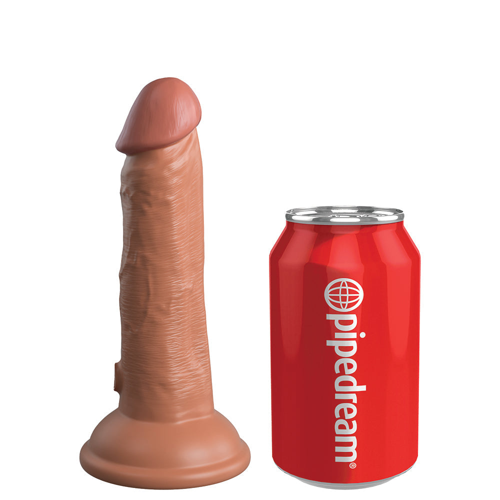 King Cock Elite 6 inches Vibrating Realistic Dildo With Suction Cup Tan