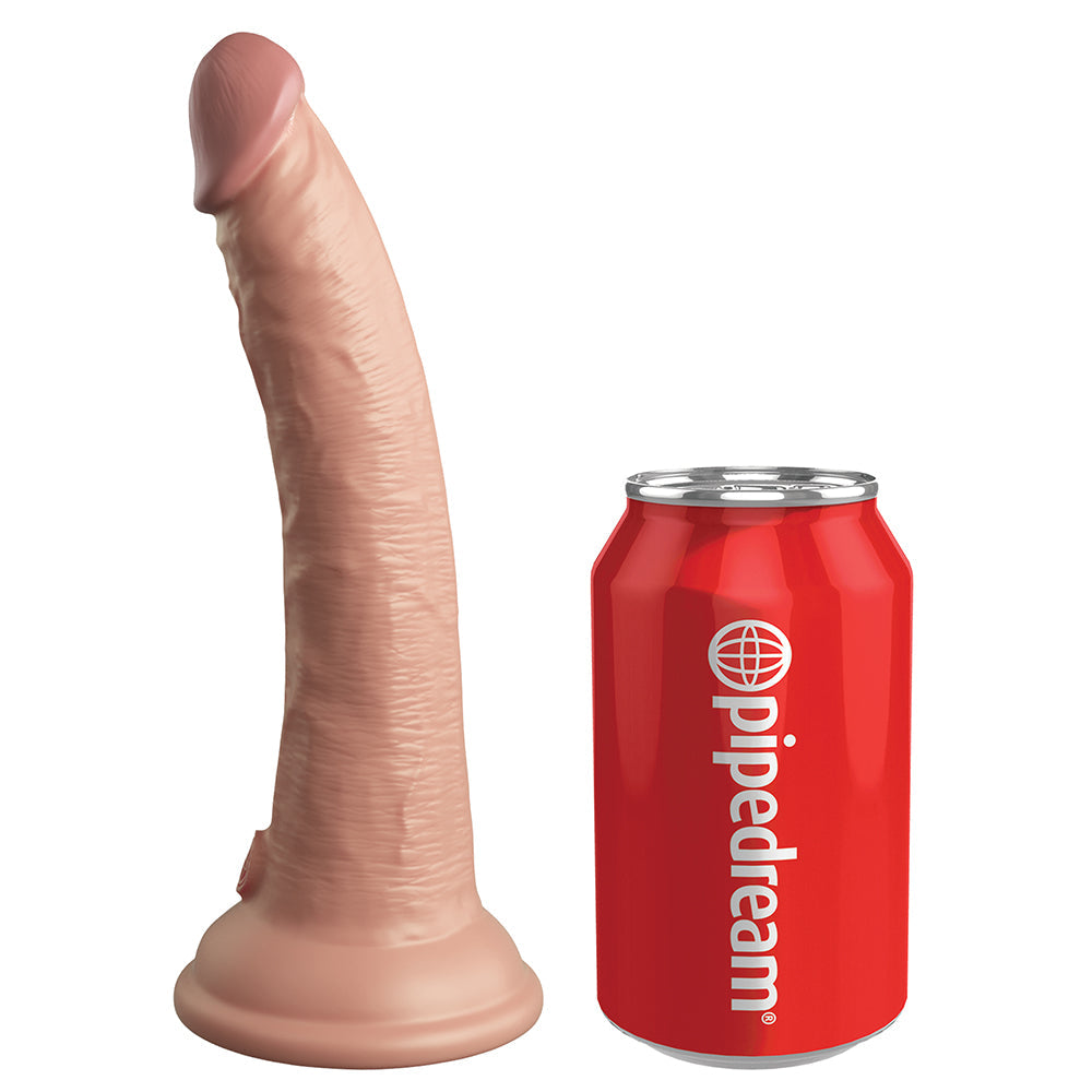 King Cock Elite 7 inches Vibrating Realistic Dildo With Suction Cup Beige
