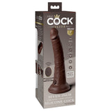 King Cock Elite 7 inches Vibrating Realistic Dildo With Suction Cup Brown