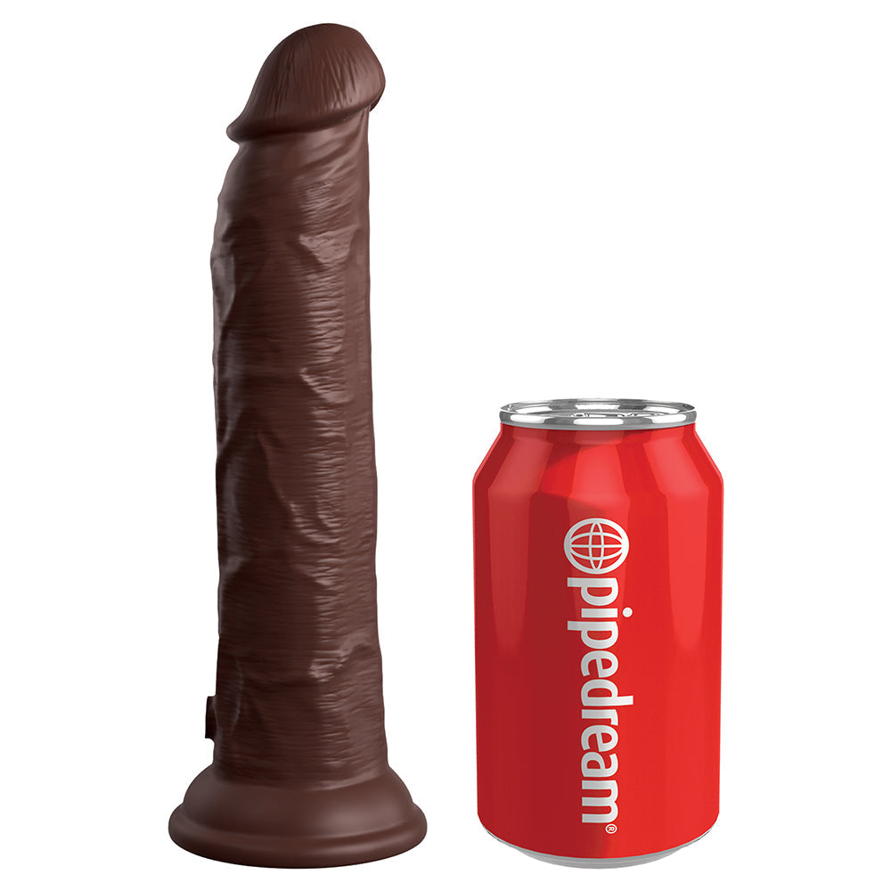 King Cock Elite 9 inches Vibrating Dual Density Silicone Realistic Dildo Brown