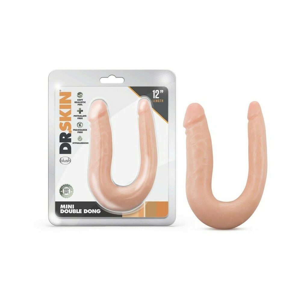 Blush Dr. Skin Mini Double Dong Realistic 12 inches Dual-Ended Dildo Beige