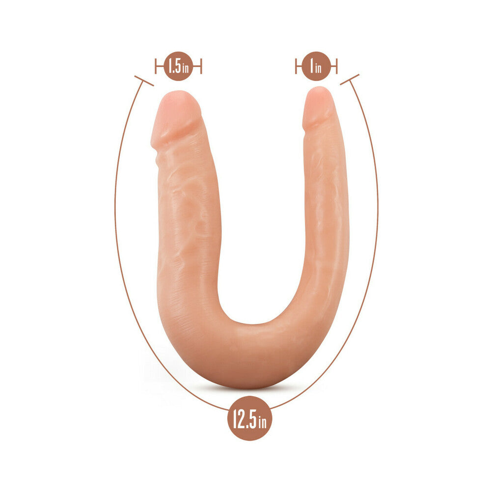 Blush Dr. Skin Mini Double Dong Realistic 12 inches Dual-Ended Dildo Beige