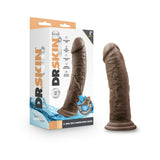 Blush Dr. Skin Glide Realistic 8 inches Self-Lubricating Dildo with Suction Cup Brown