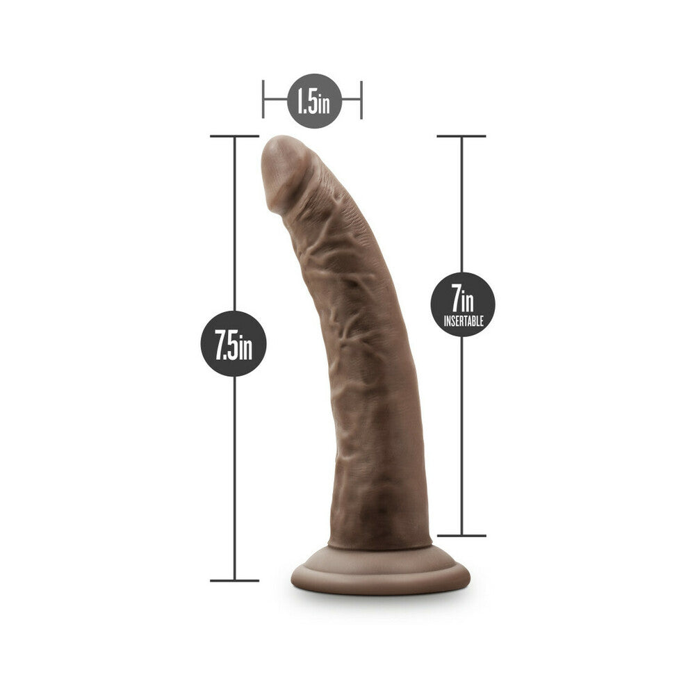 Blush Dr. Skin Glide Realistic 7.5 inches Self-Lubricating Dildo with Suction Cup Brown