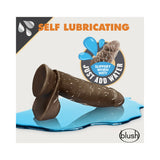 Blush Dr. Skin Glide Realistic 7 inches Self-Lubricating Dildo with Balls & Suction Cup Brown