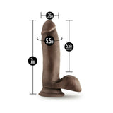 Blush Dr. Skin Glide Realistic 7 inches Self-Lubricating Dildo with Balls & Suction Cup Brown