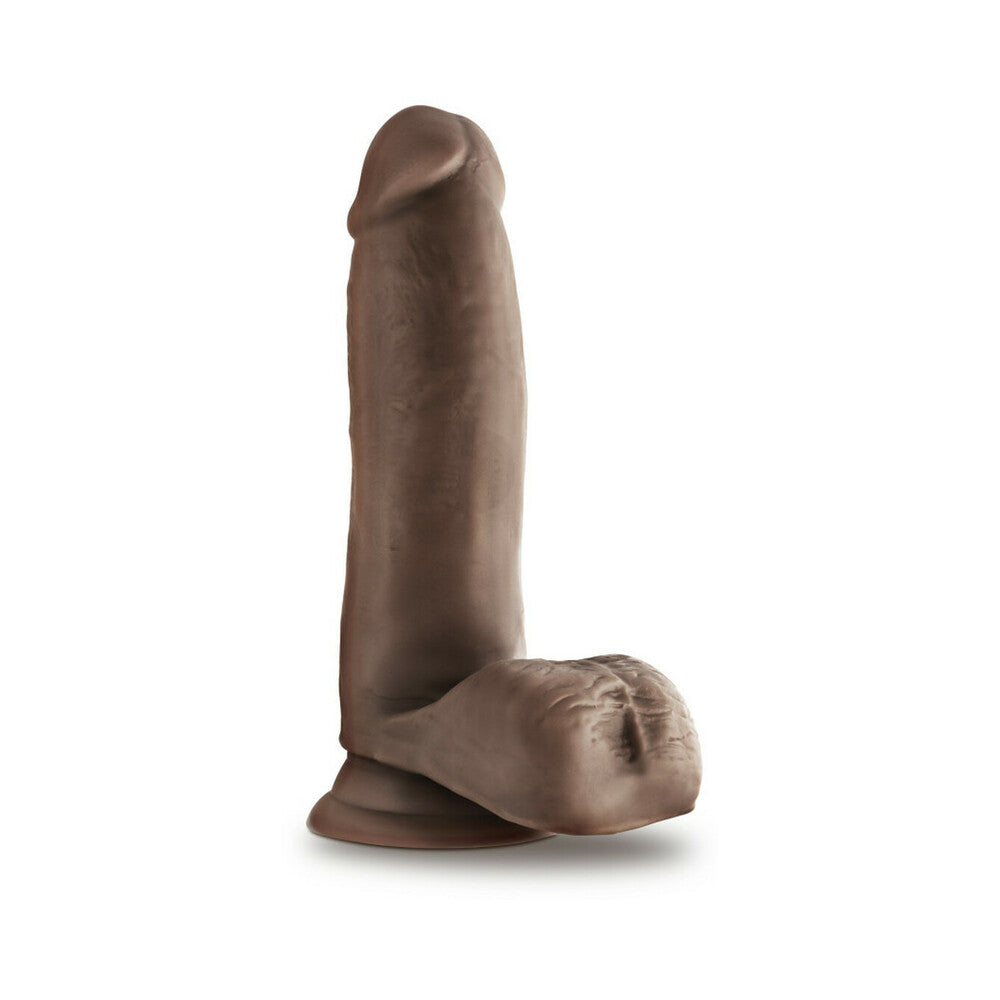 Blush Dr. Skin Glide Realistic 7 inches Self-Lubricating Dildo with Balls & Suction Cup Brown