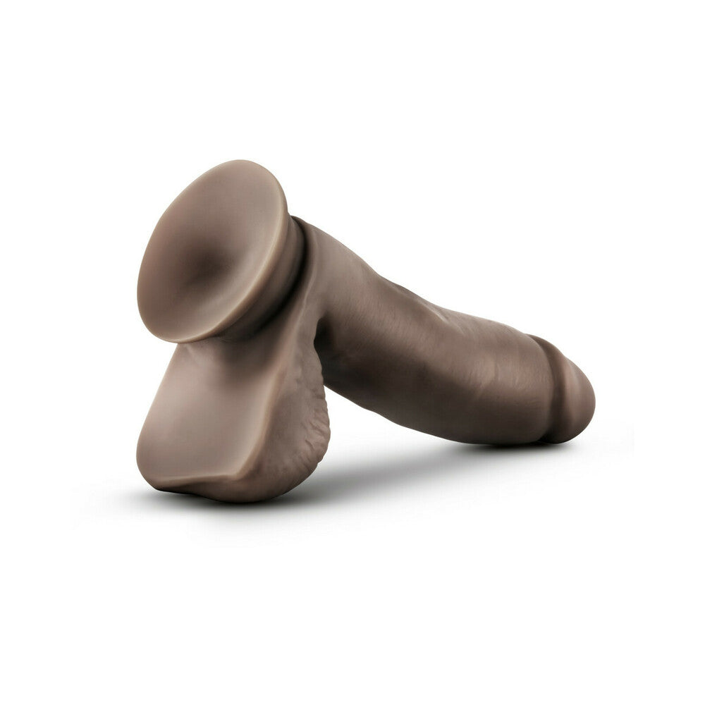 Blush Dr. Skin Glide Realistic 7 inches Self-Lubricating Dildo with Balls & Suction Cup Brown