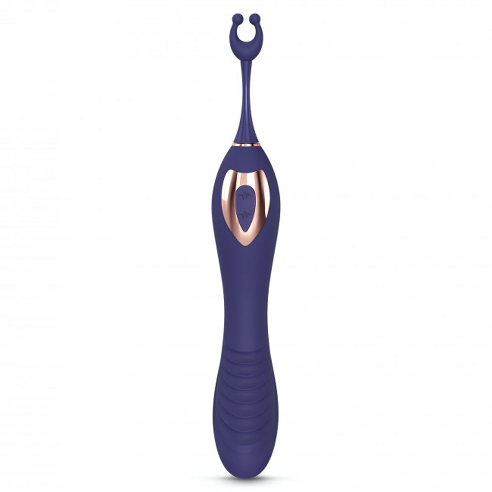 Love to Love O Mega Silicone Multi-Function Vibrator and Clitoral Stimulator Midnight Indigo