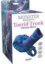 Monster Romance Torrid Trunk Penis Sleeve Purple Multicolor packaging featuring a vibrant elephant trunk design.