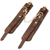 Ankle Restraints Brown PU Floral Print With Faux Fur Lining