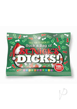 Suck a Bag of St Nicks Dicks Holiday Candy 3 oz festive candy packaging with phallic-shaped treats for adults.