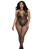 Dreamgirl Fishnet Bodystocking With Knitted Teddy Design Black Queen