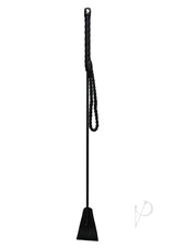 Fetish Play Riding Crop Vegan Leather Black, a sturdy impact toy for BDSM enthusiasts.