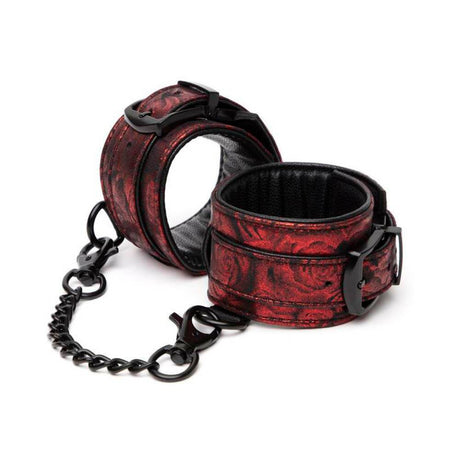 Fifty Shades of Grey Sweet Anticipation Faux Leather Adjustable Reversible Wrist Cuffs Red/Black
